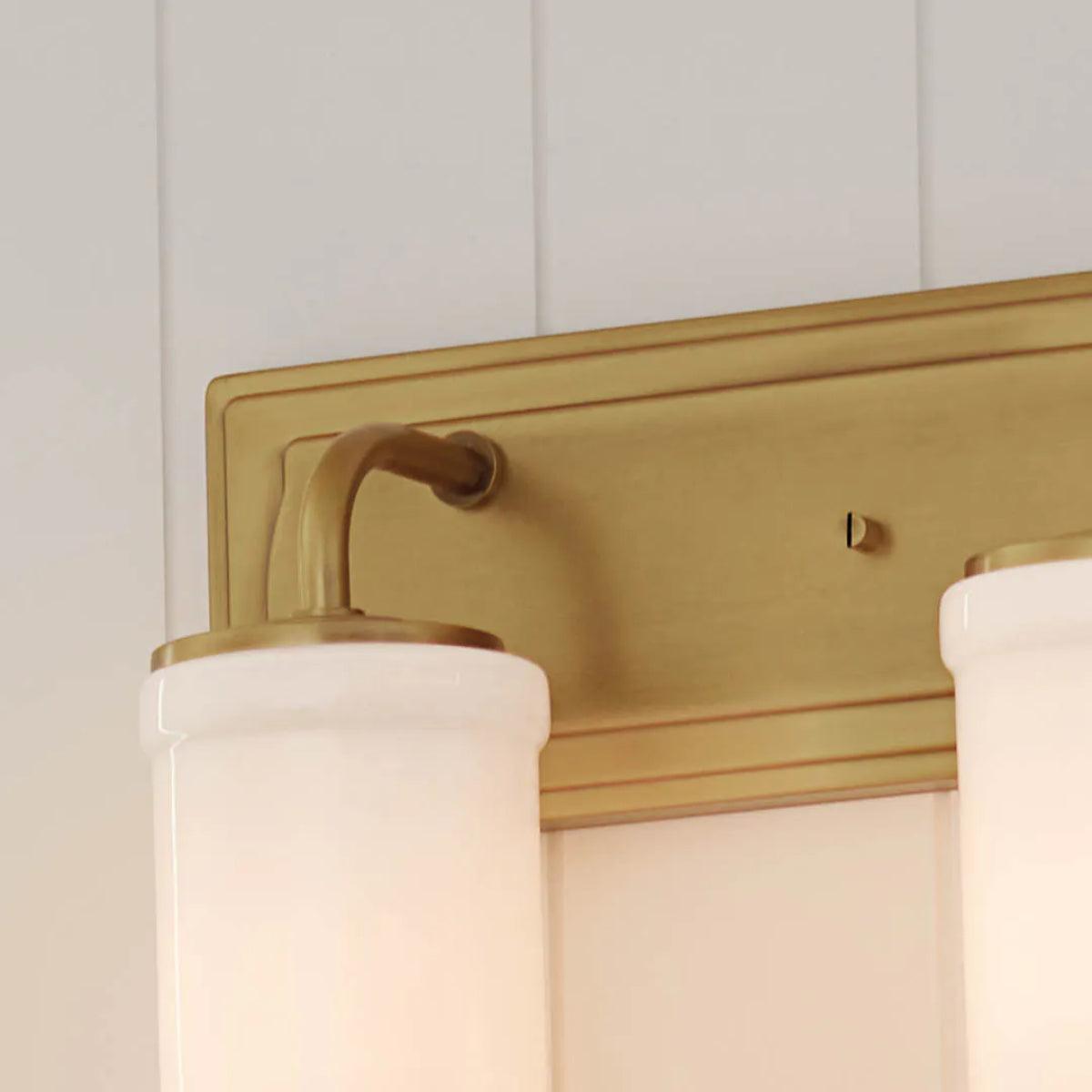 Vetivene 24 In 3-Lights Bathroom Vanity Light, Natural Brass Finish - Bees Lighting