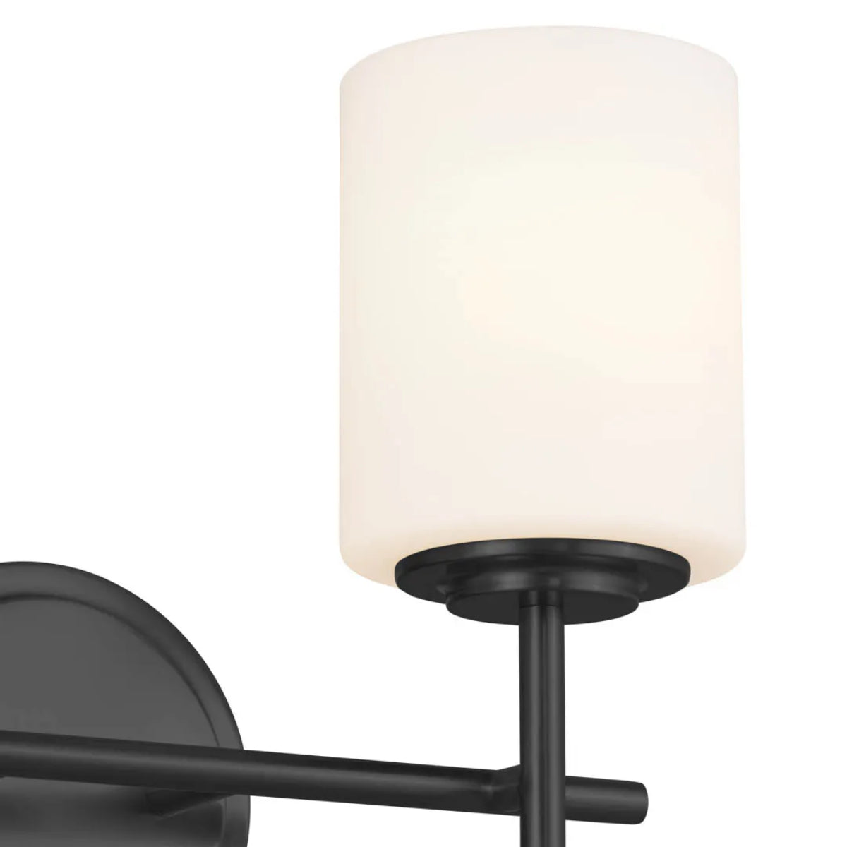 Ali 14 In 2-Lights Bathroom Vanity Light With Satin Etched Cased Opal, Black Finish - Bees Lighting