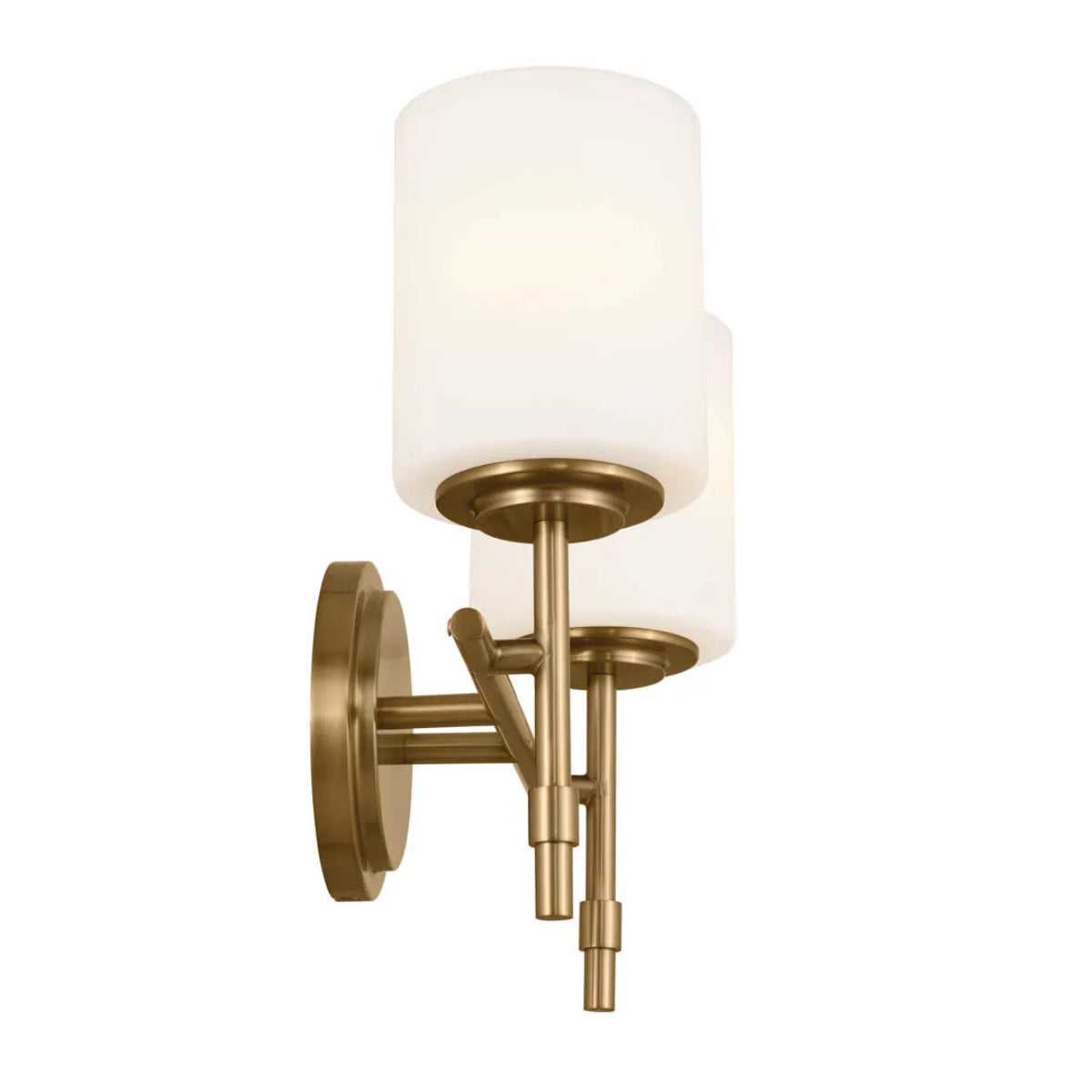 Ali 14 In 2-Lights Bathroom Vanity Light With Satin Etched Cased Opal, Gold Finish - Bees Lighting