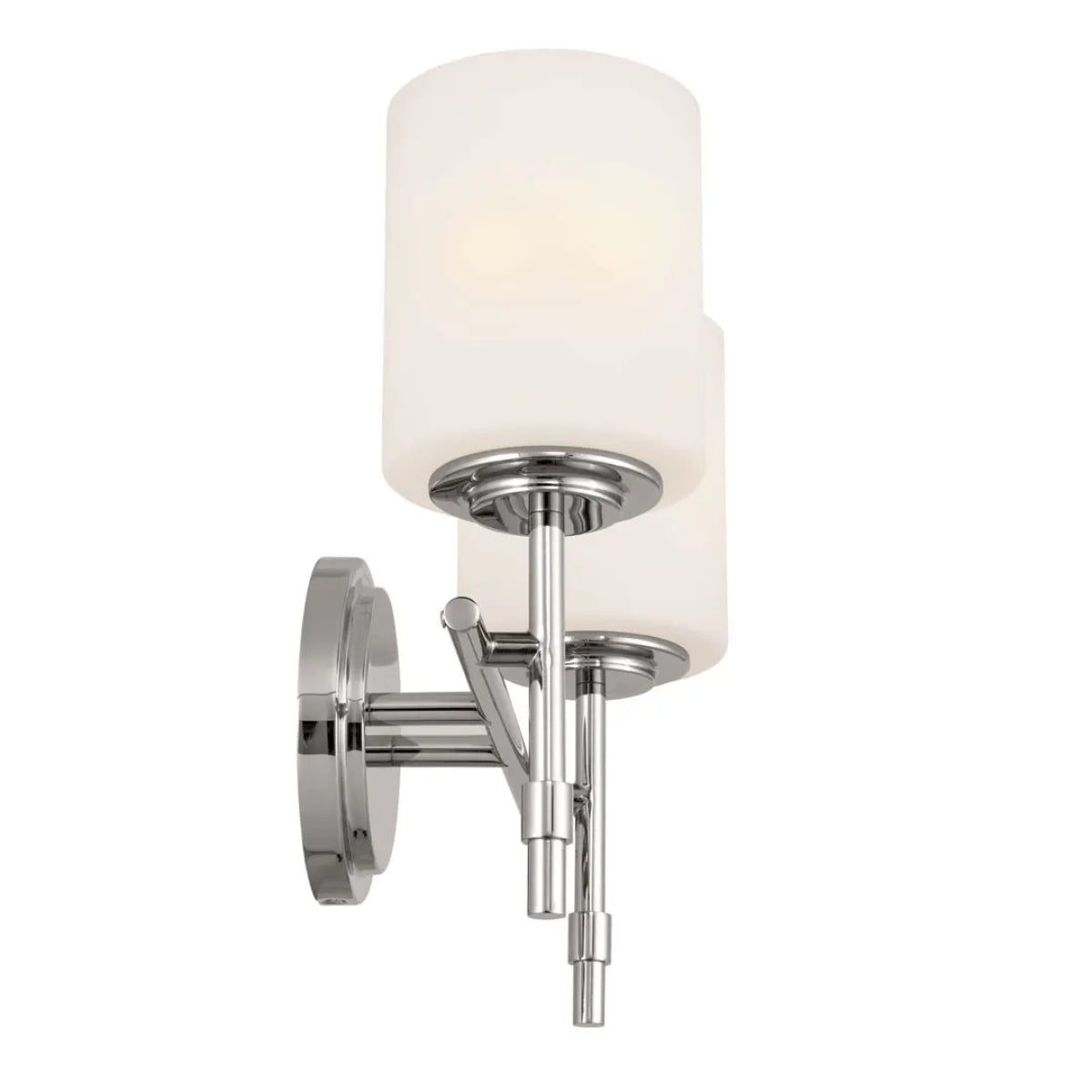 Ali 14 In 2-Lights Bathroom Vanity Light With Satin Etched Cased Opal, Polished Nickel Finish - Bees Lighting