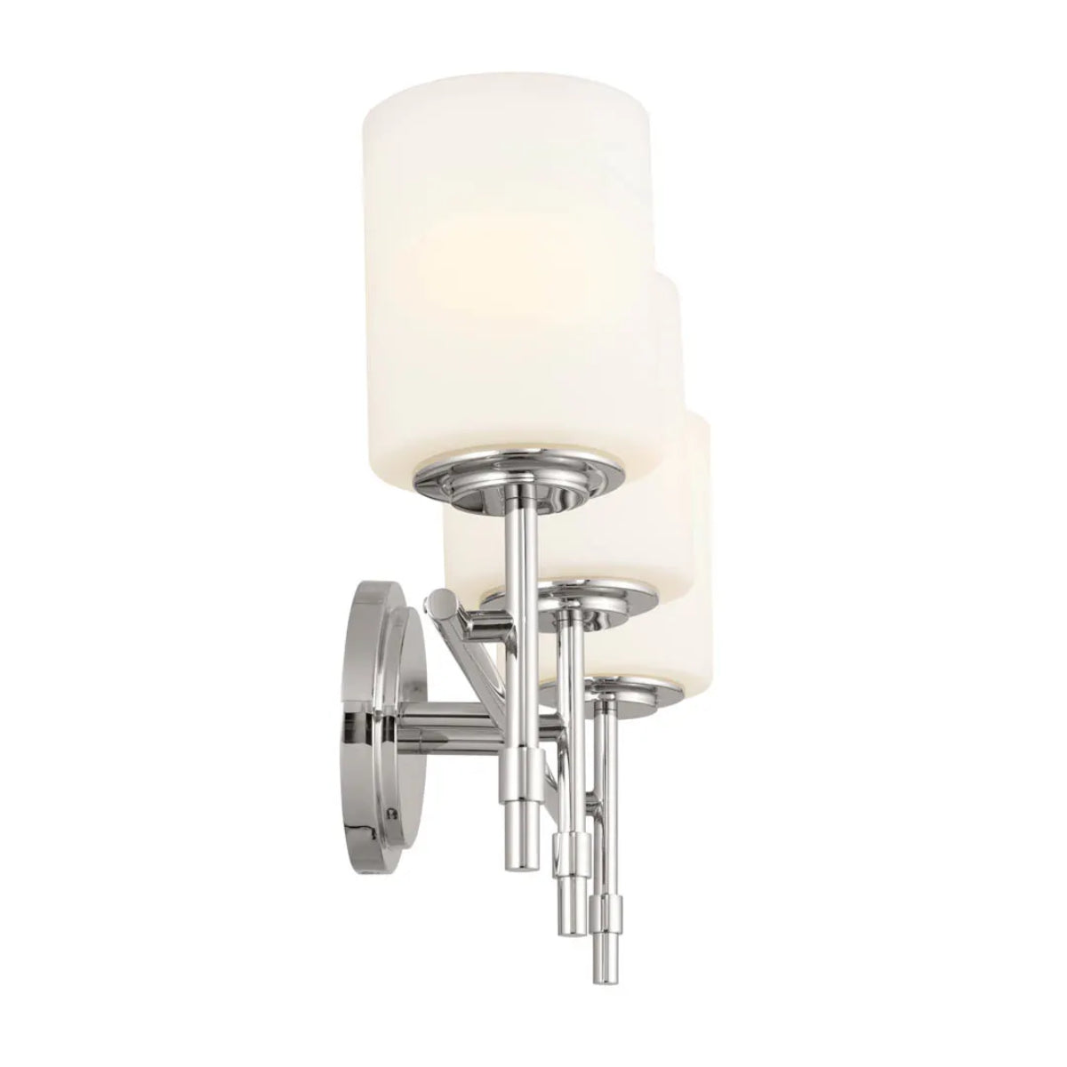 Ali 23 In 3-Lights Bathroom Vanity Light With Satin Etched Cased Opal, Polished Nickel Finish - Bees Lighting