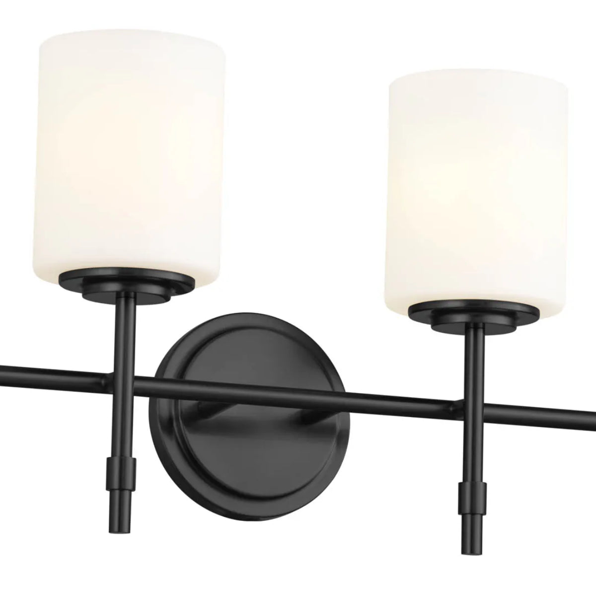 Ali 33 In 4-Lights Bathroom Vanity Light With Satin Etched Cased Opal, Black Finish - Bees Lighting