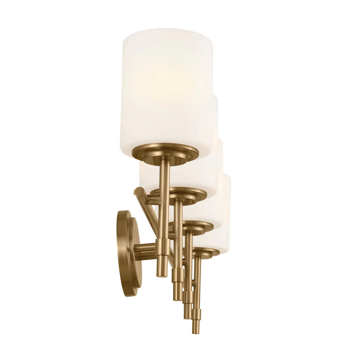 Ali 33 In 4-Lights Bathroom Vanity Light With Satin Etched Cased Opal, Gold Finish - Bees Lighting