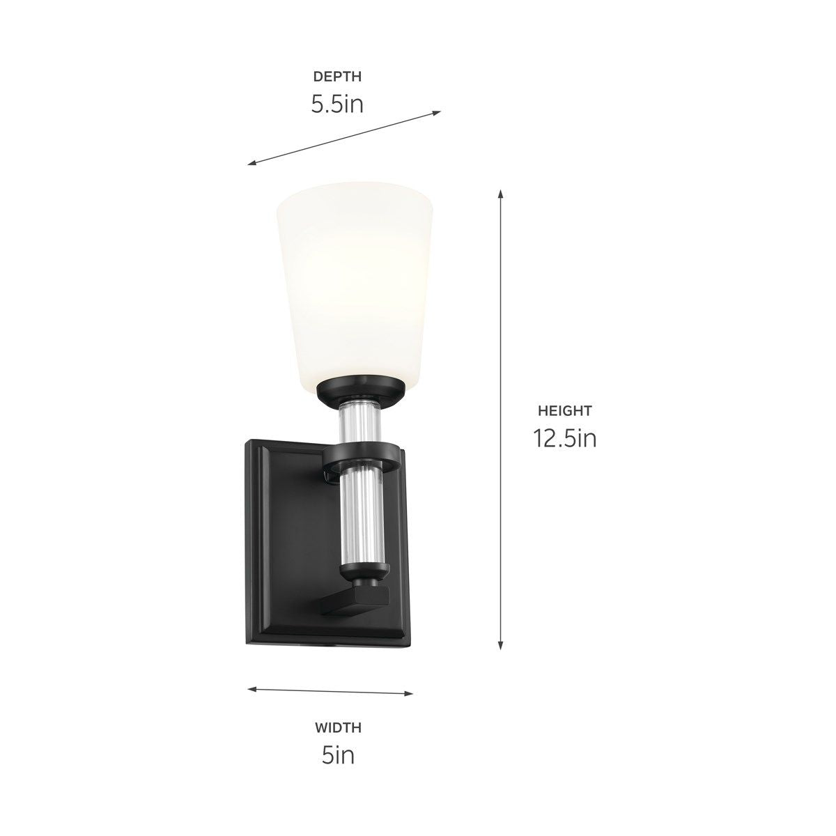 Rosalind 13 in. Armed Sconce Black finish - Bees Lighting