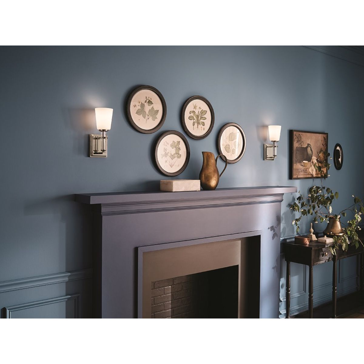 Rosalind 13 in. Armed Sconce Polished Nickel finish - Bees Lighting