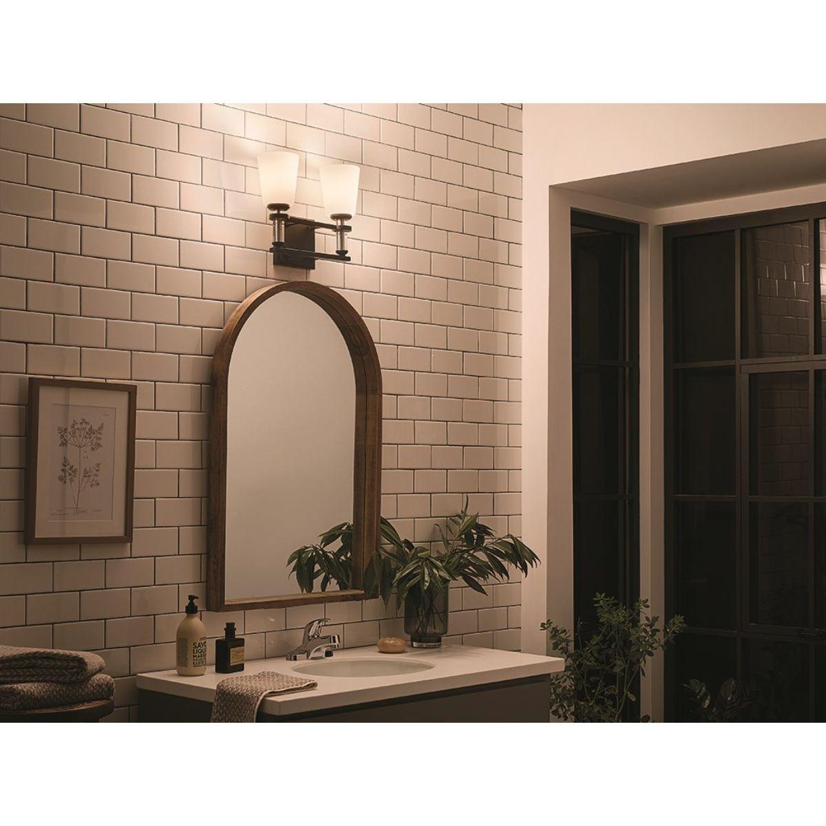 Rosalind 14 in. 2 Lights Vanity Light Black finish - Bees Lighting