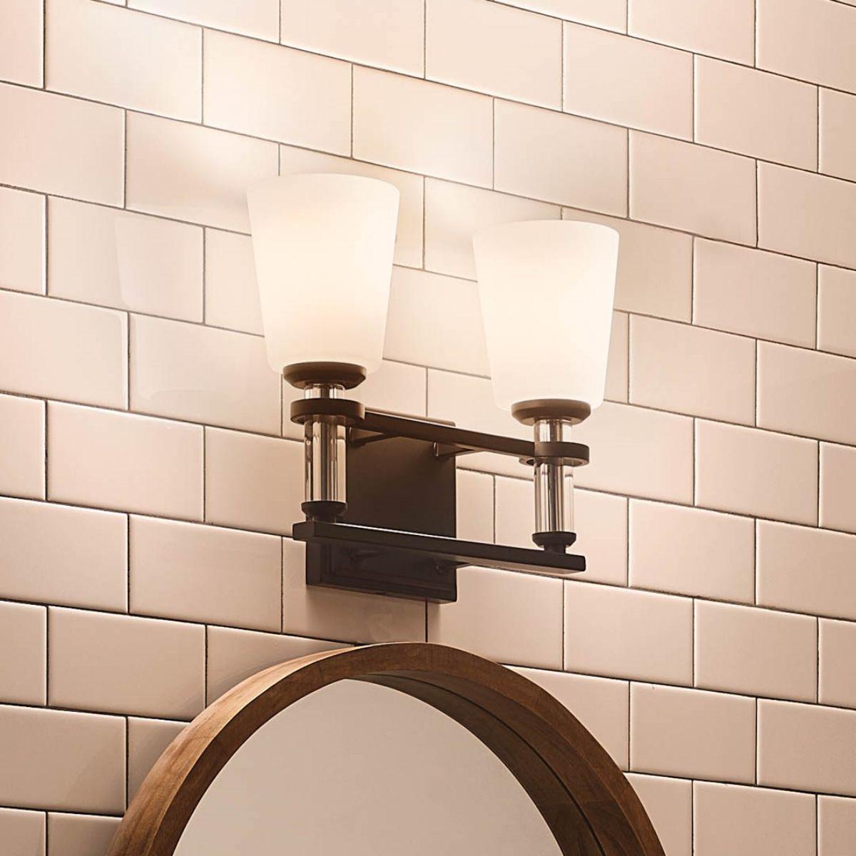Rosalind 14 in. 2 Lights Vanity Light Black finish - Bees Lighting