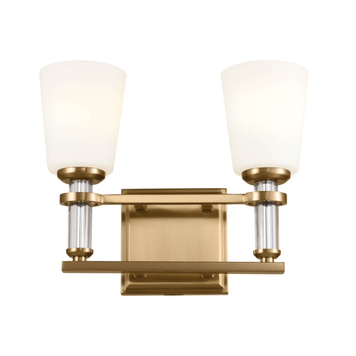 Rosalind 14 in. 2 Lights Vanity Light Brushed Brass finish - Bees Lighting