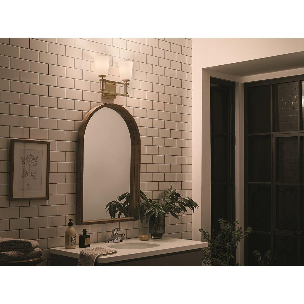 Rosalind 14 in. 2 Lights Vanity Light Brushed Brass finish - Bees Lighting