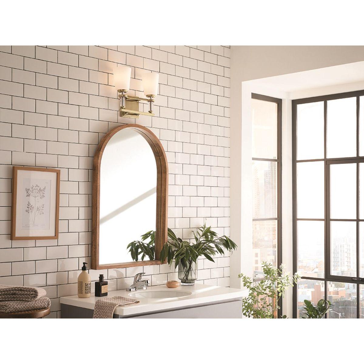 Rosalind 14 in. 2 Lights Vanity Light Brushed Brass finish - Bees Lighting