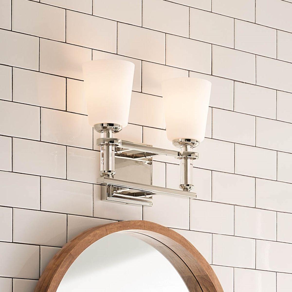 Rosalind 14 in. 2 Lights Vanity Light Polished Nickel finish - Bees Lighting