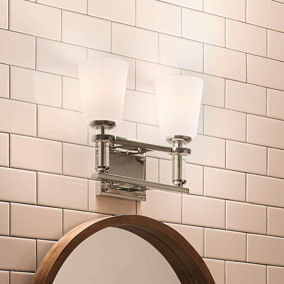 Rosalind 14 in. 2 Lights Vanity Light Polished Nickel finish - Bees Lighting