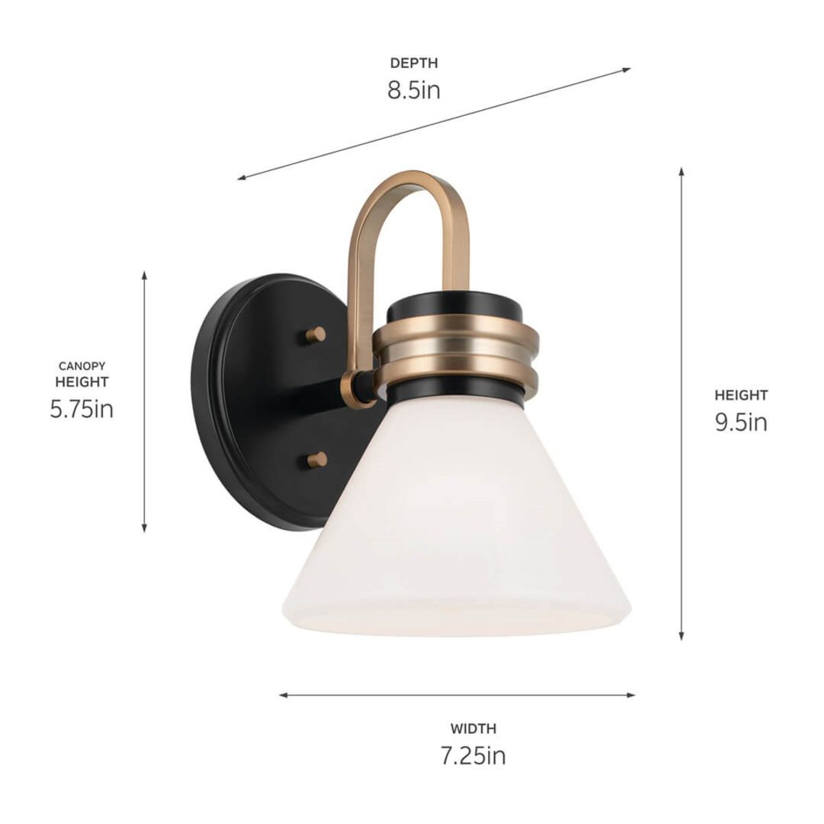Farum 10 in. Armed Sconce Black Finish - Bees Lighting