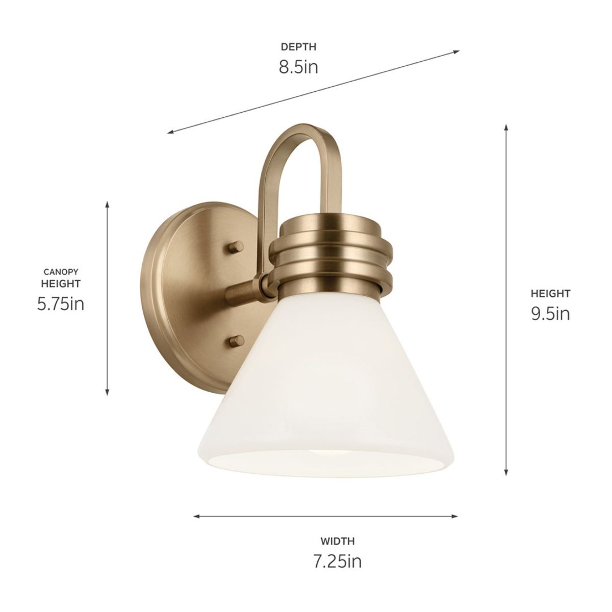 Farum 10 in. Armed Sconce Champagne Bronze Finish - Bees Lighting