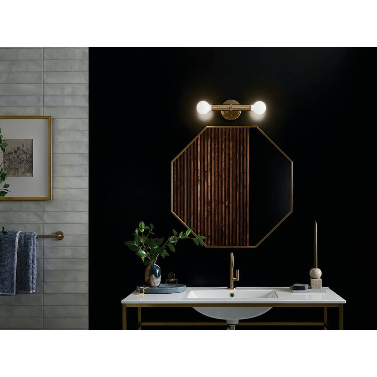 Torche 10 in. 2 Lights Wall Light Champagne Bronze Finish - Bees Lighting