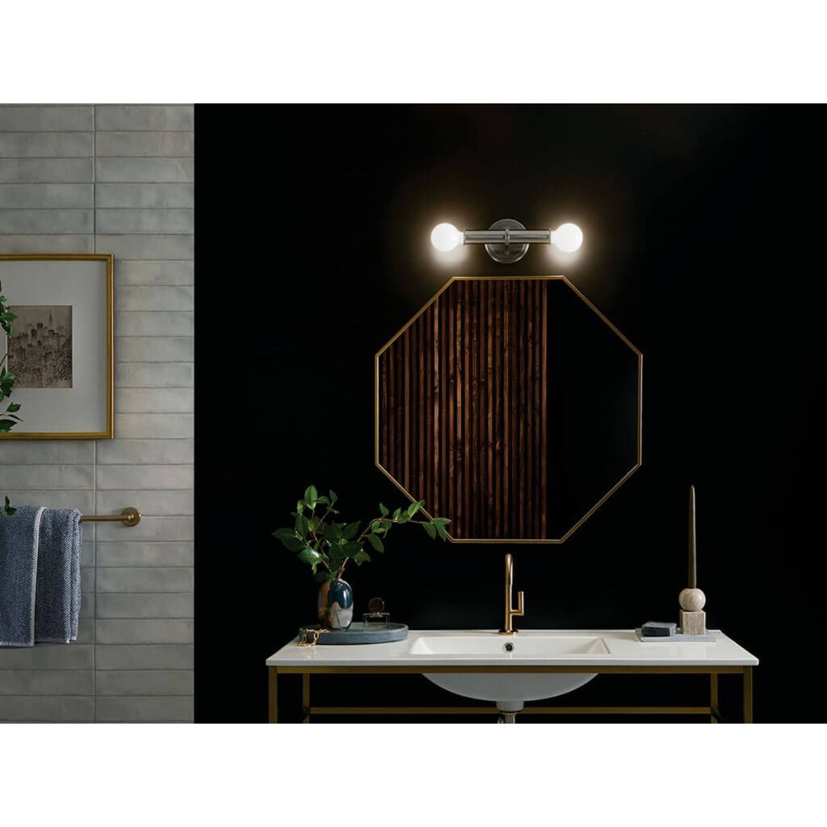Torche 10 in. 2 Lights Wall Light Brushed Nickel Finish - Bees Lighting