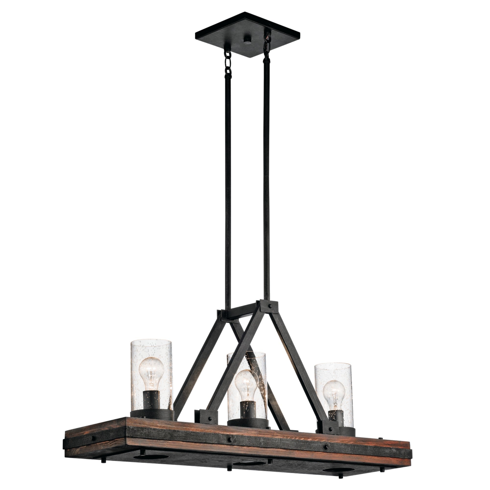 Colerne 36" 6-Light Linear Chandelier, Auburn Stained Finish - Bees Lighting