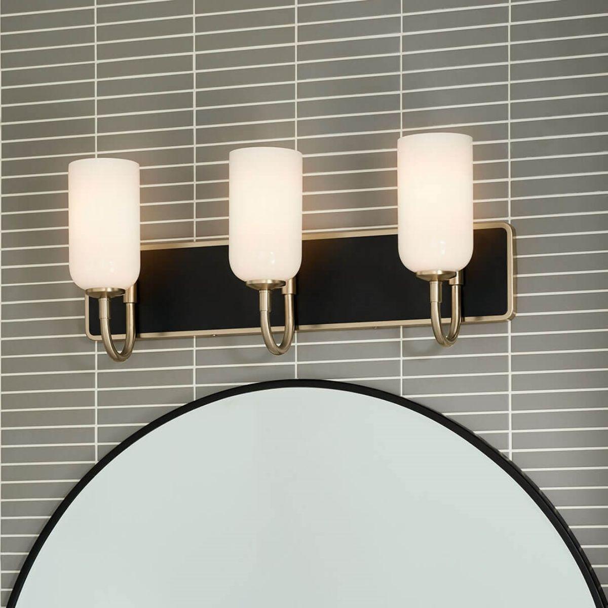 Solia 24 in. 3 Lights Vanity Light Champagne Bronze Finish - Bees Lighting