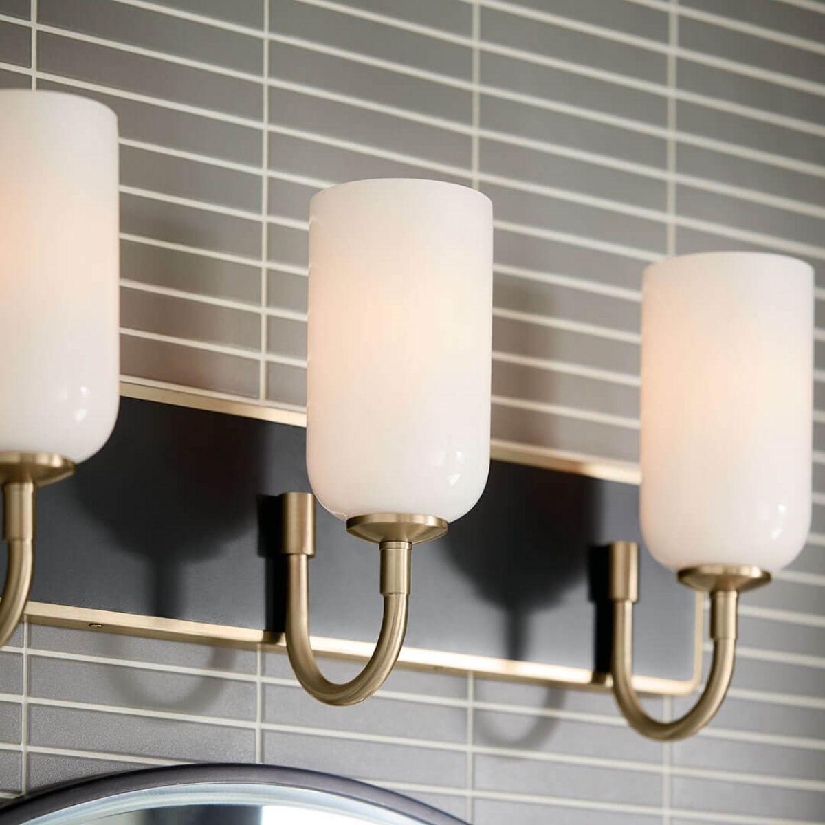 Solia 24 in. 3 Lights Vanity Light Champagne Bronze Finish - Bees Lighting