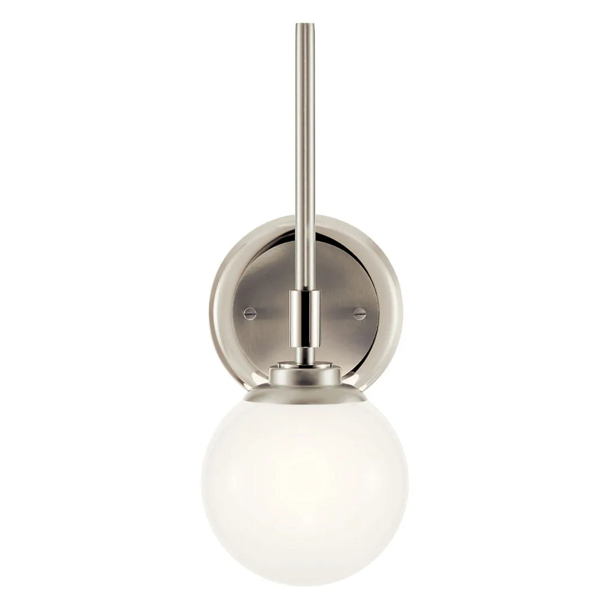 Benno 14" 1-Light Wall Sconce With Opal Glass, Nickel Finish - Bees Lighting