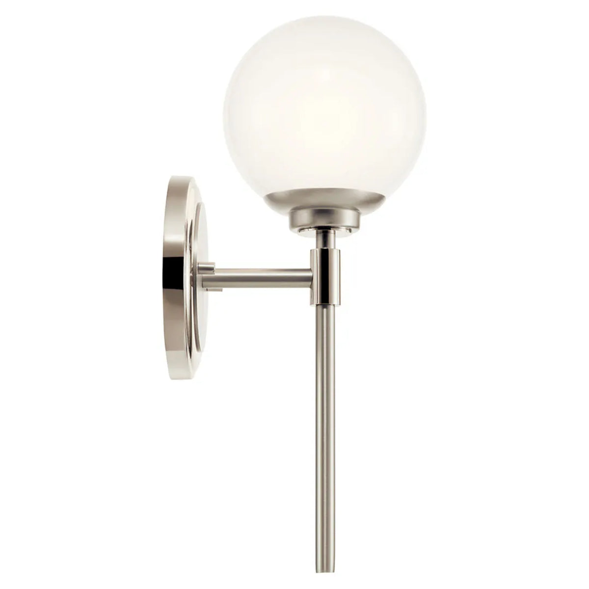 Benno 14" 1-Light Wall Sconce With Opal Glass, Nickel Finish - Bees Lighting