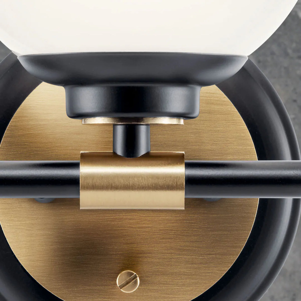 Benno 25 In 3-Lights Bathroom Vanity Light With Opal Glass, Black and Bronze Finish - Bees Lighting
