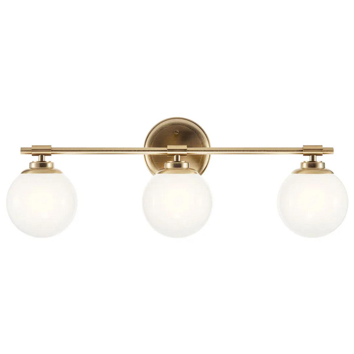 Benno 25 In 3-Lights Bathroom Vanity Light With Opal Glass, Bronze Finish - Bees Lighting