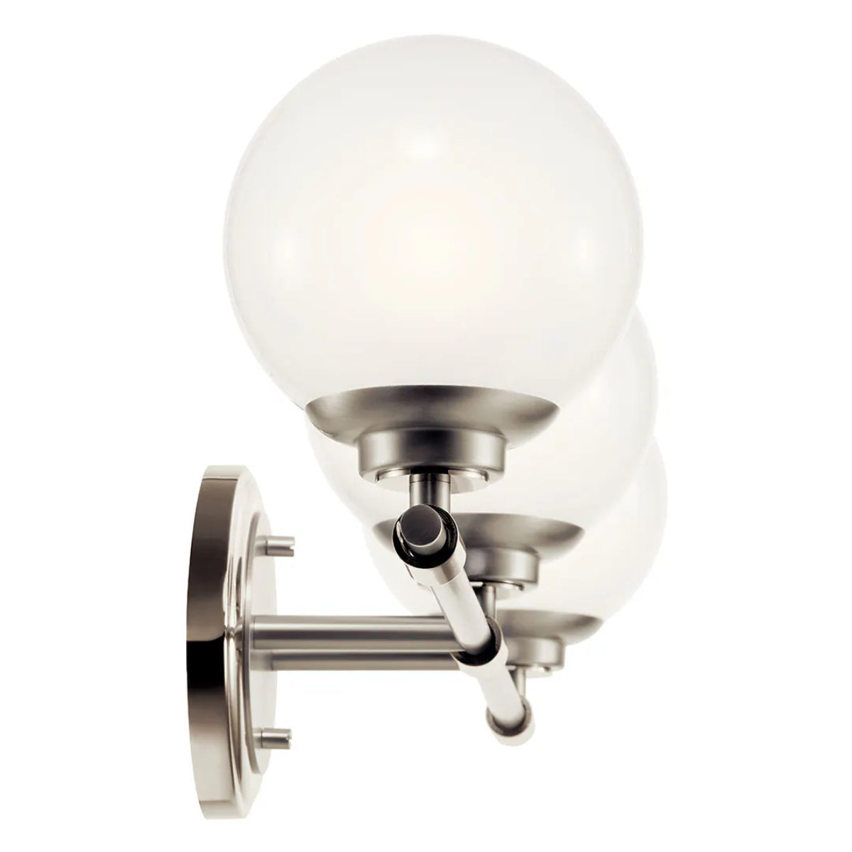 Benno 25 In 3-Lights Bathroom Vanity Light With Opal Glass, Nickel Finish - Bees Lighting