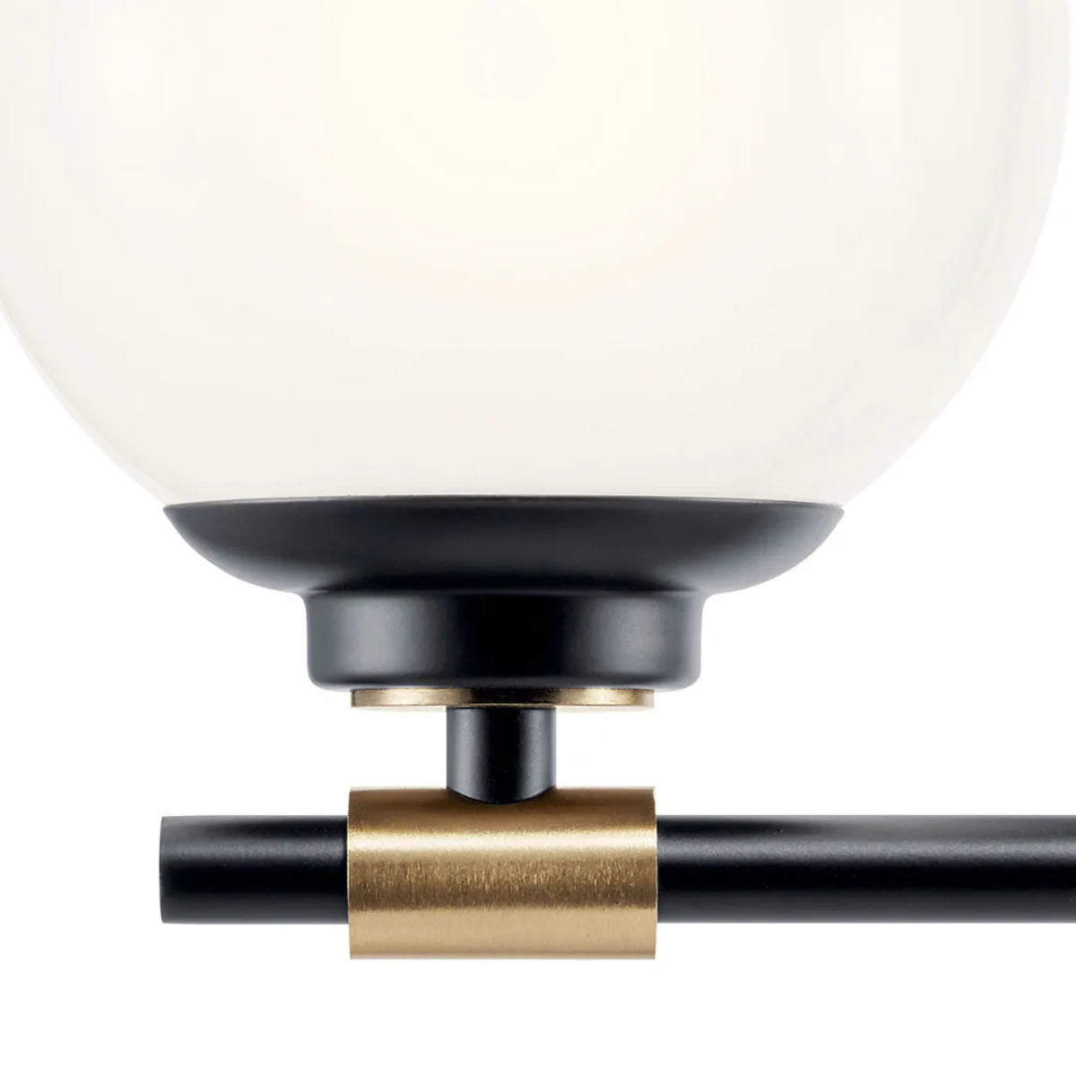 Benno 34 In 4-Lights Bathroom Vanity Light With Opal Glass, Black and Bronze Finish - Bees Lighting