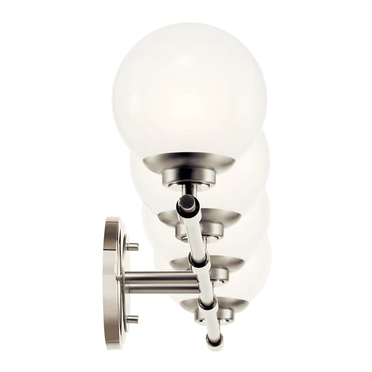 Benno 34 In 4-Lights Bathroom Vanity Light With Opal Glass, Nickel Finish - Bees Lighting