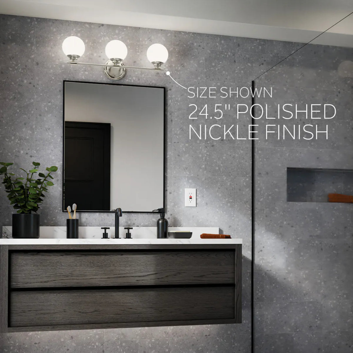 Benno 34 In 4-Lights Bathroom Vanity Light With Opal Glass, Nickel Finish - Bees Lighting