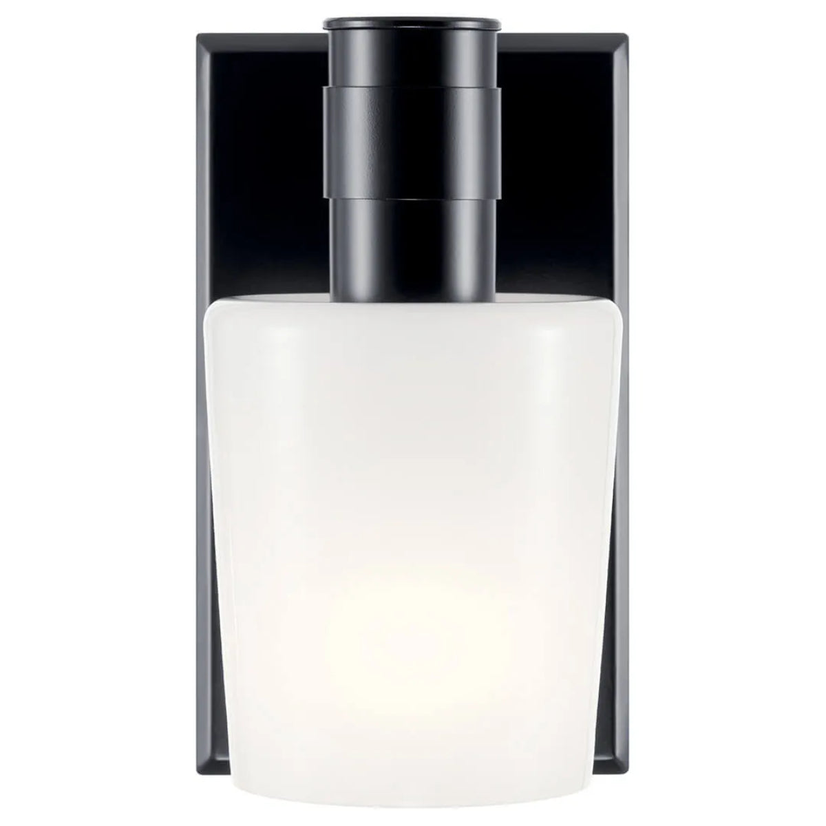 Adani 8" 1-Light Wall Sconce With Opal Glass, Black Finish - Bees Lighting