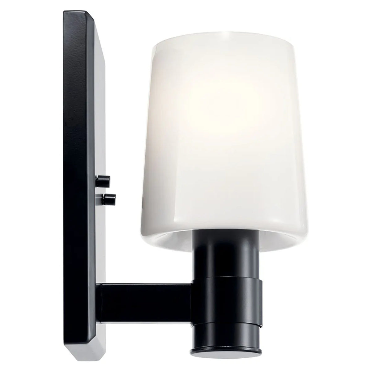 Adani 8" 1-Light Wall Sconce With Opal Glass, Black Finish - Bees Lighting