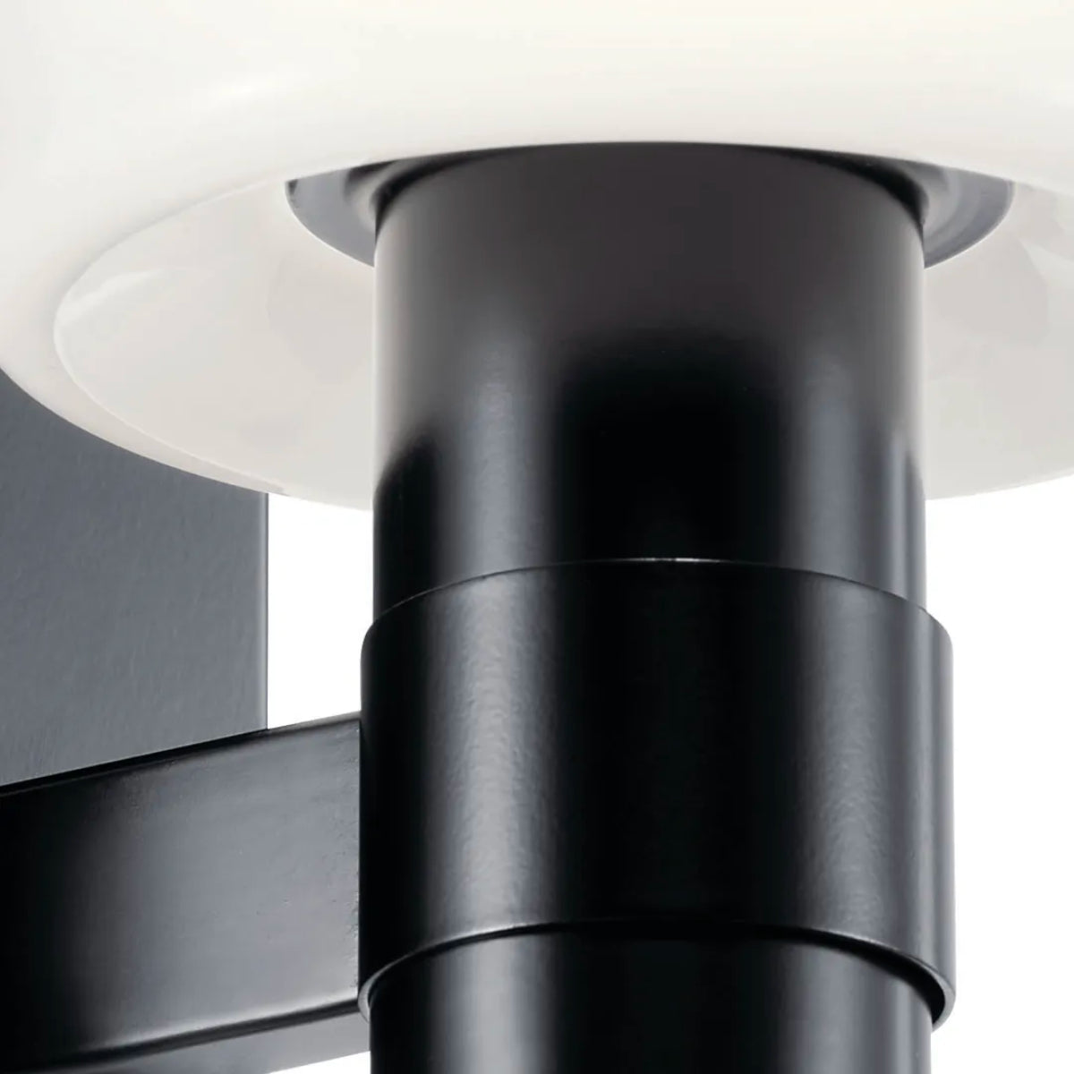 Adani 14 In 2-Lights Bathroom Vanity Light With Opal Glass, Black Finish - Bees Lighting