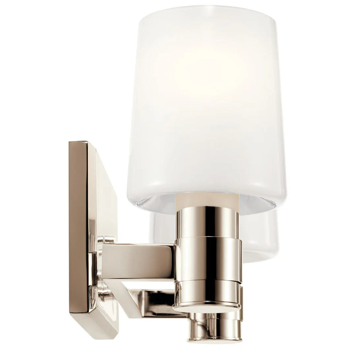 Adani 14 In 2-Lights Bathroom Vanity Light With Opal Glass, Polished Nickel Finish - Bees Lighting