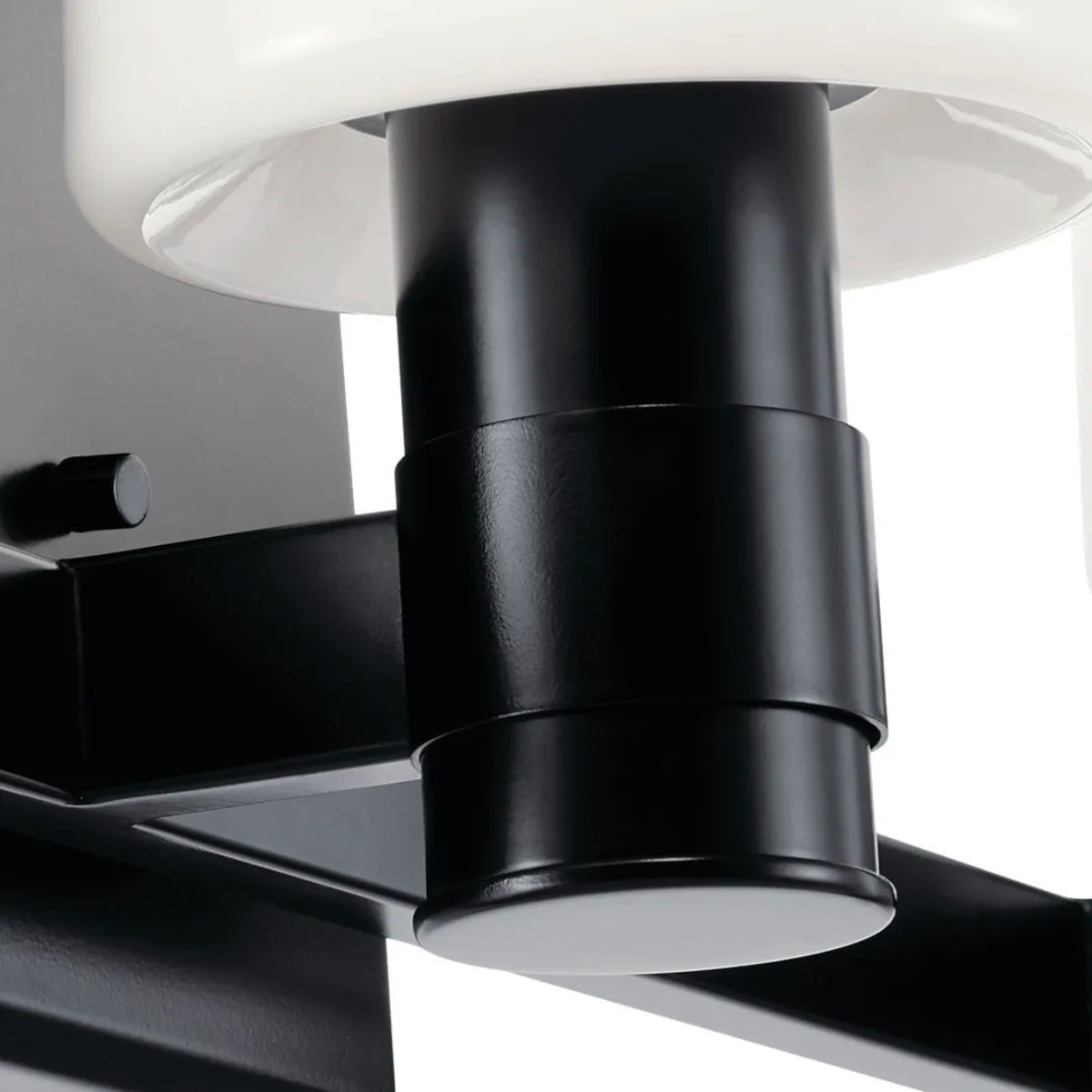Adani 30 In 4-Lights Bathroom Vanity Light With Opal Glass, Black Finish - Bees Lighting