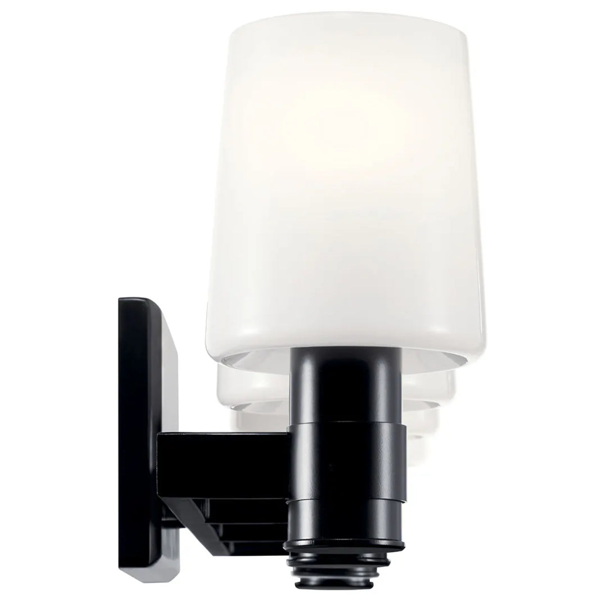 Adani 30 In 4-Lights Bathroom Vanity Light With Opal Glass, Black Finish - Bees Lighting