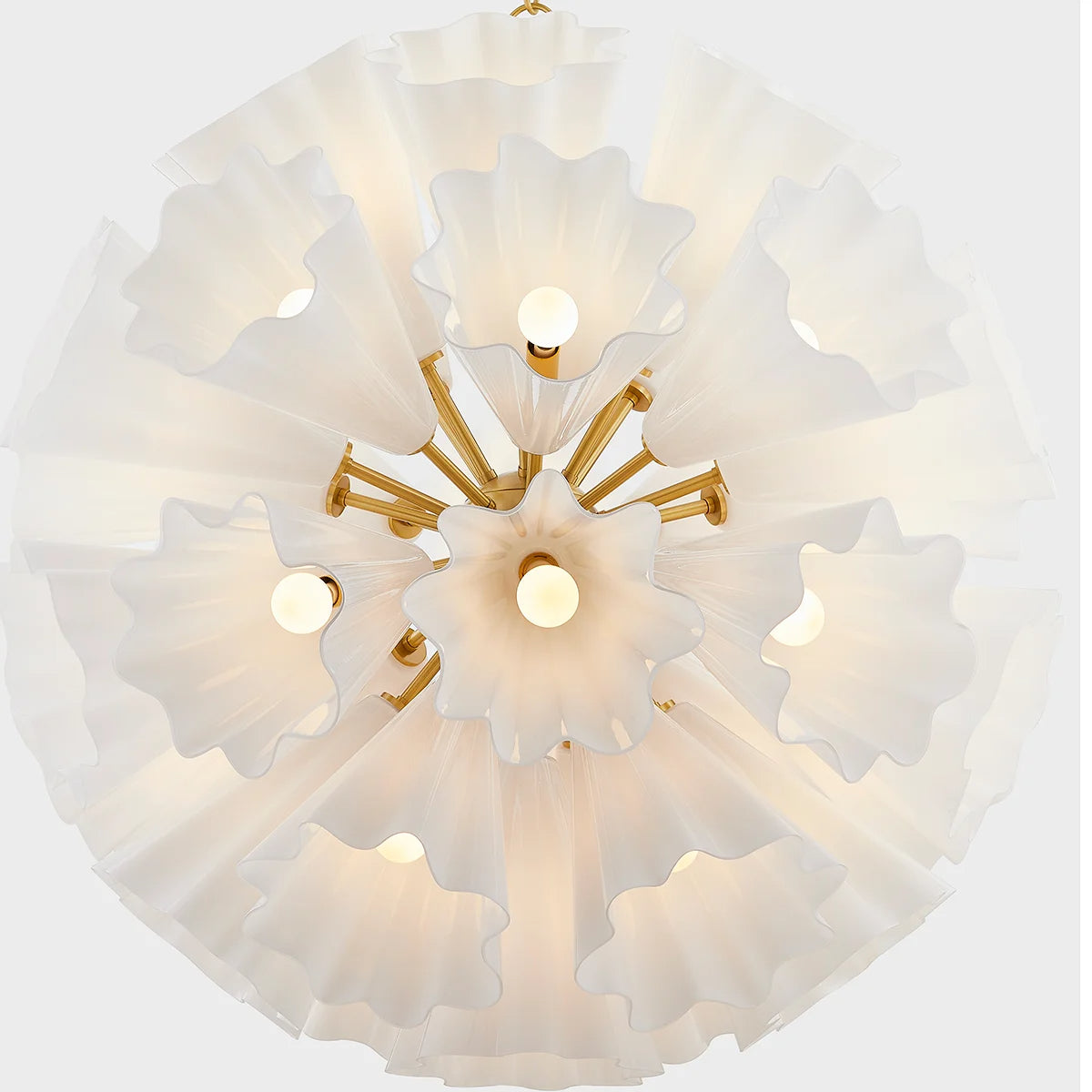 Capri 38" 33 Lights Chandelier Aged Brass Finish