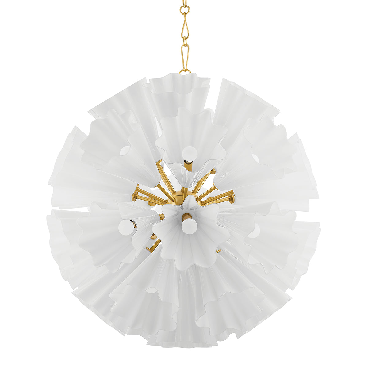 Capri 38" 33 Lights Chandelier Aged Brass Finish