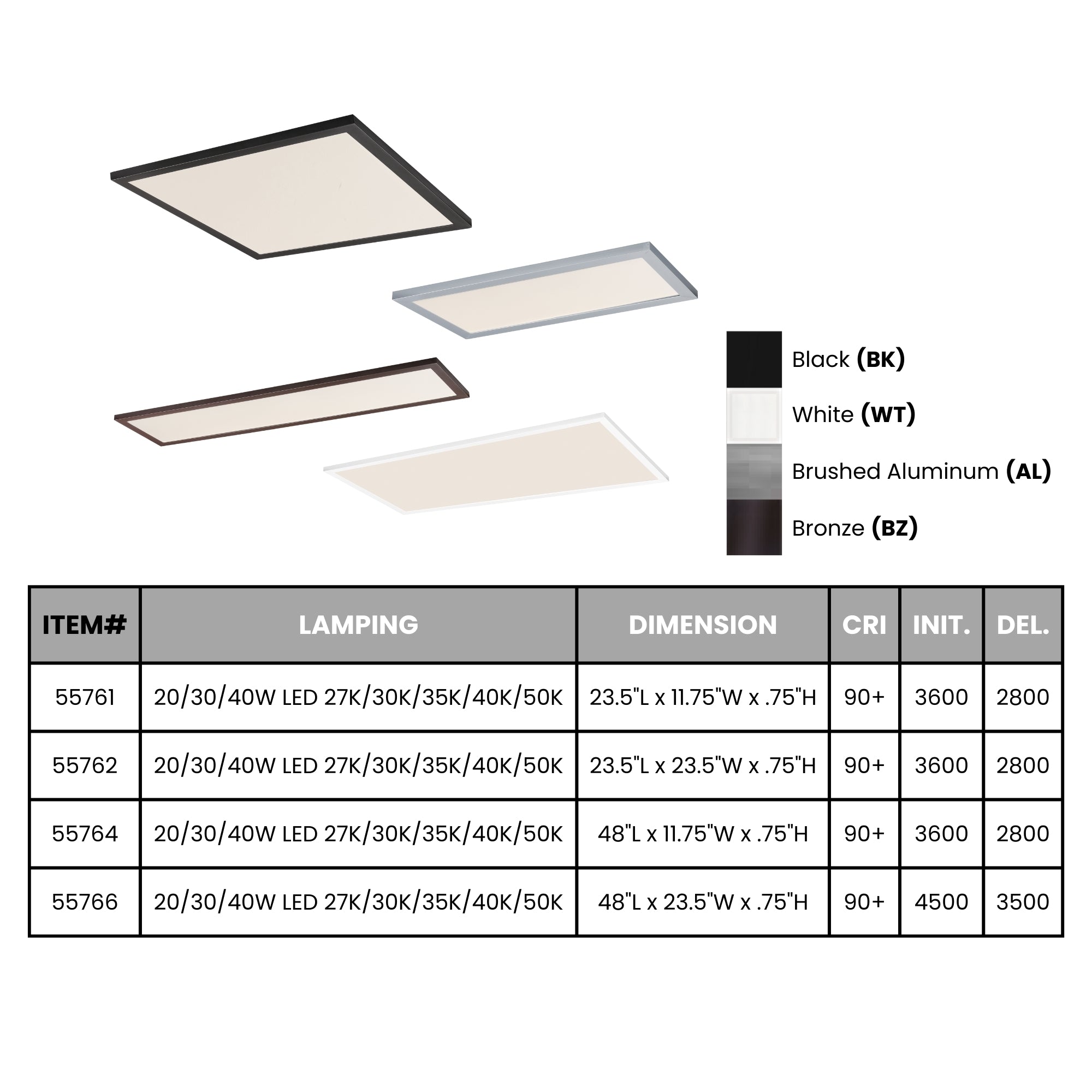 Maxim Lighting - Sky - 5CCT 2x2 LED Flush Mount Panel, 40W, 2800lm, 120-277V, Bronze | Bees Lighting