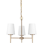 Driscoll 21" 3-Light Chandelier, Satin Brass Finish - Bees Lighting