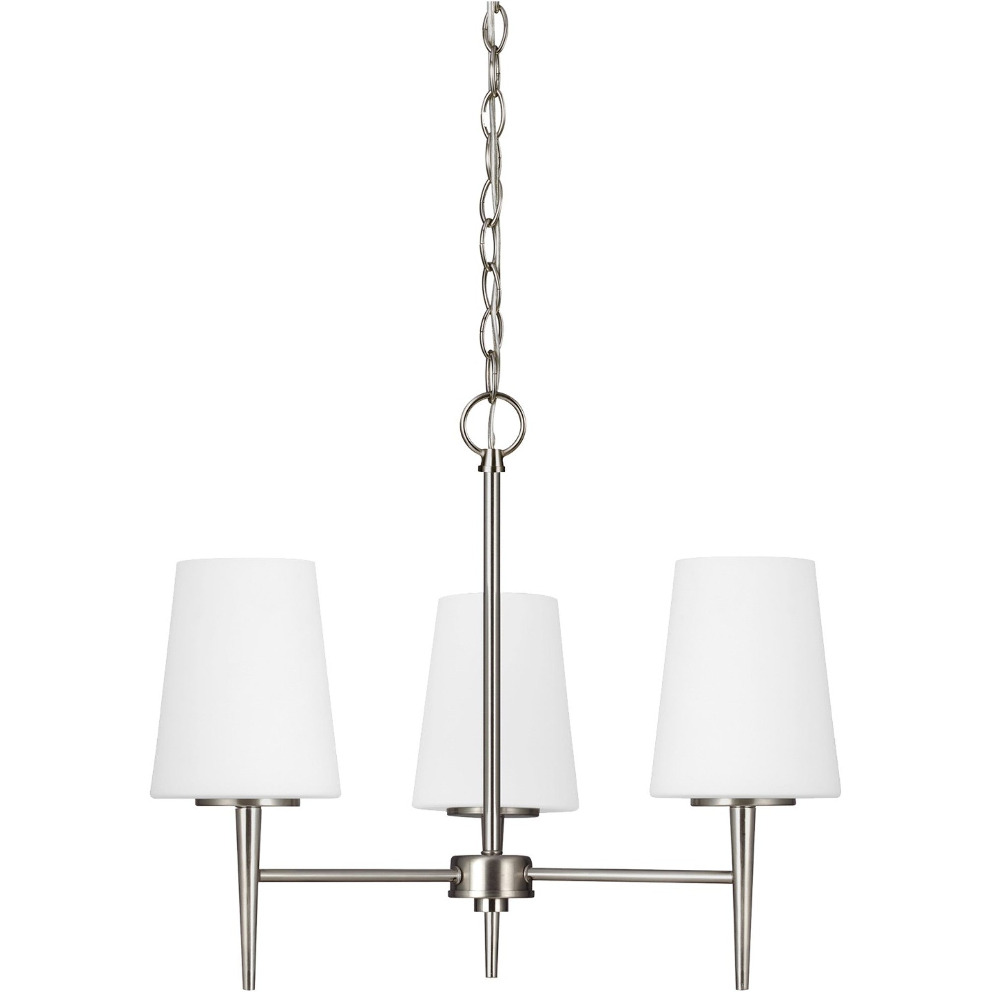 Driscoll 21" 3-Light Chandelier, Brushed Nickel Finish - Bees Lighting