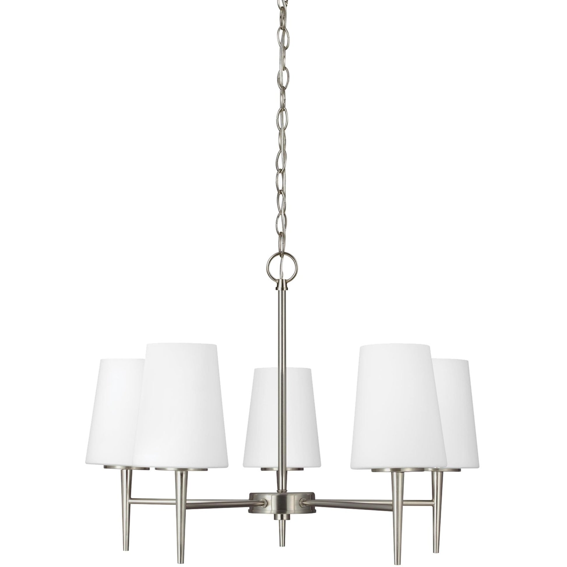 Driscoll 25" 5-Light Chandelier, Brushed Nickel Finish - Bees Lighting