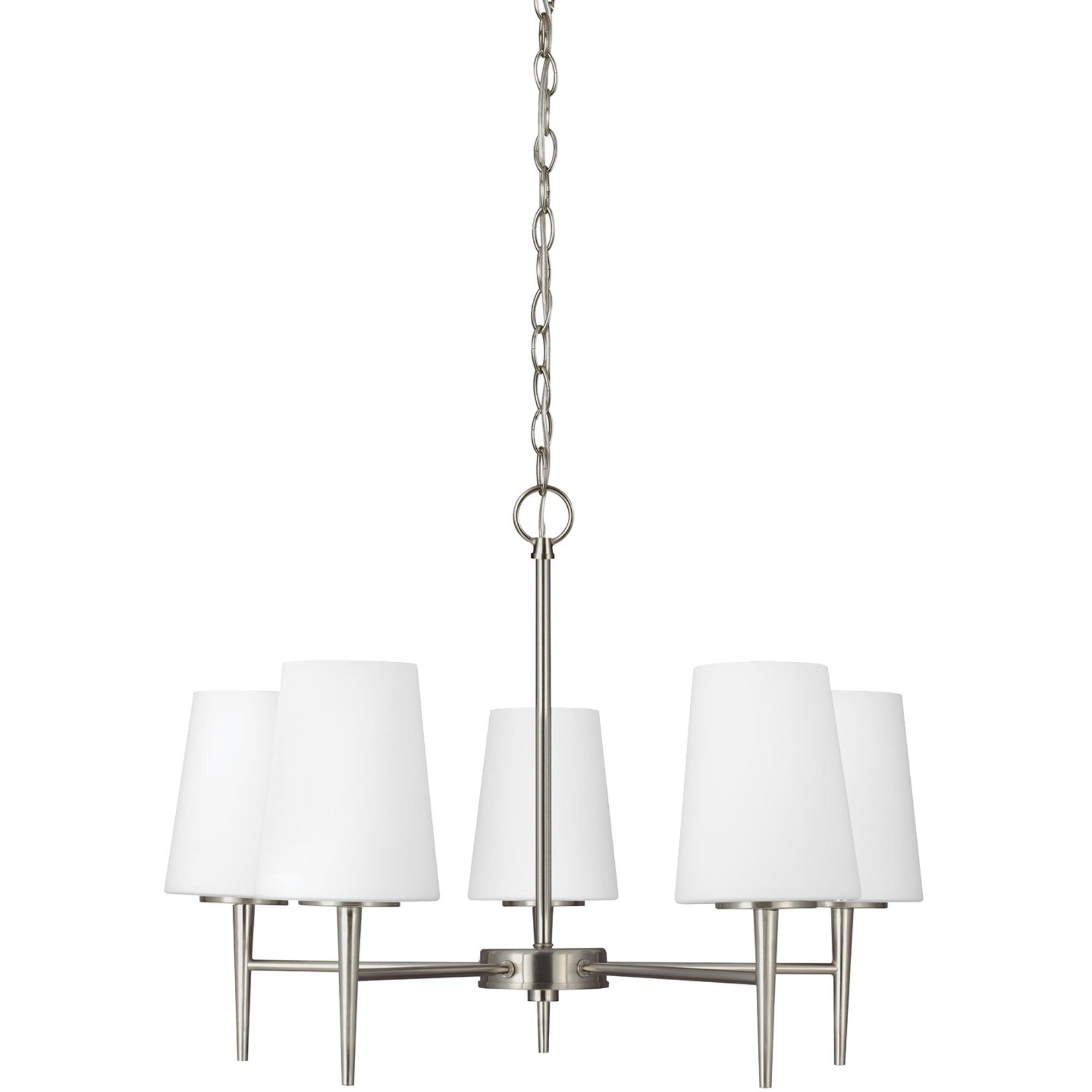 Driscoll 25" 5-Light Chandelier, Brushed Nickel Finish - Bees Lighting