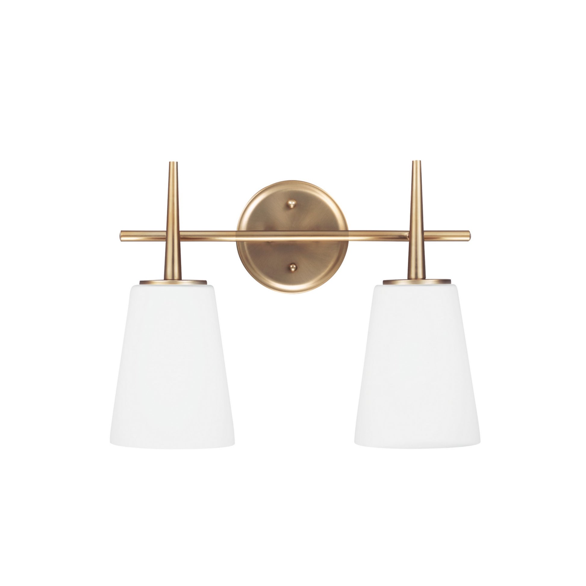 Driscoll 16" 2-Light Bathroom Vanity, Satin Brass Finish - Bees Lighting