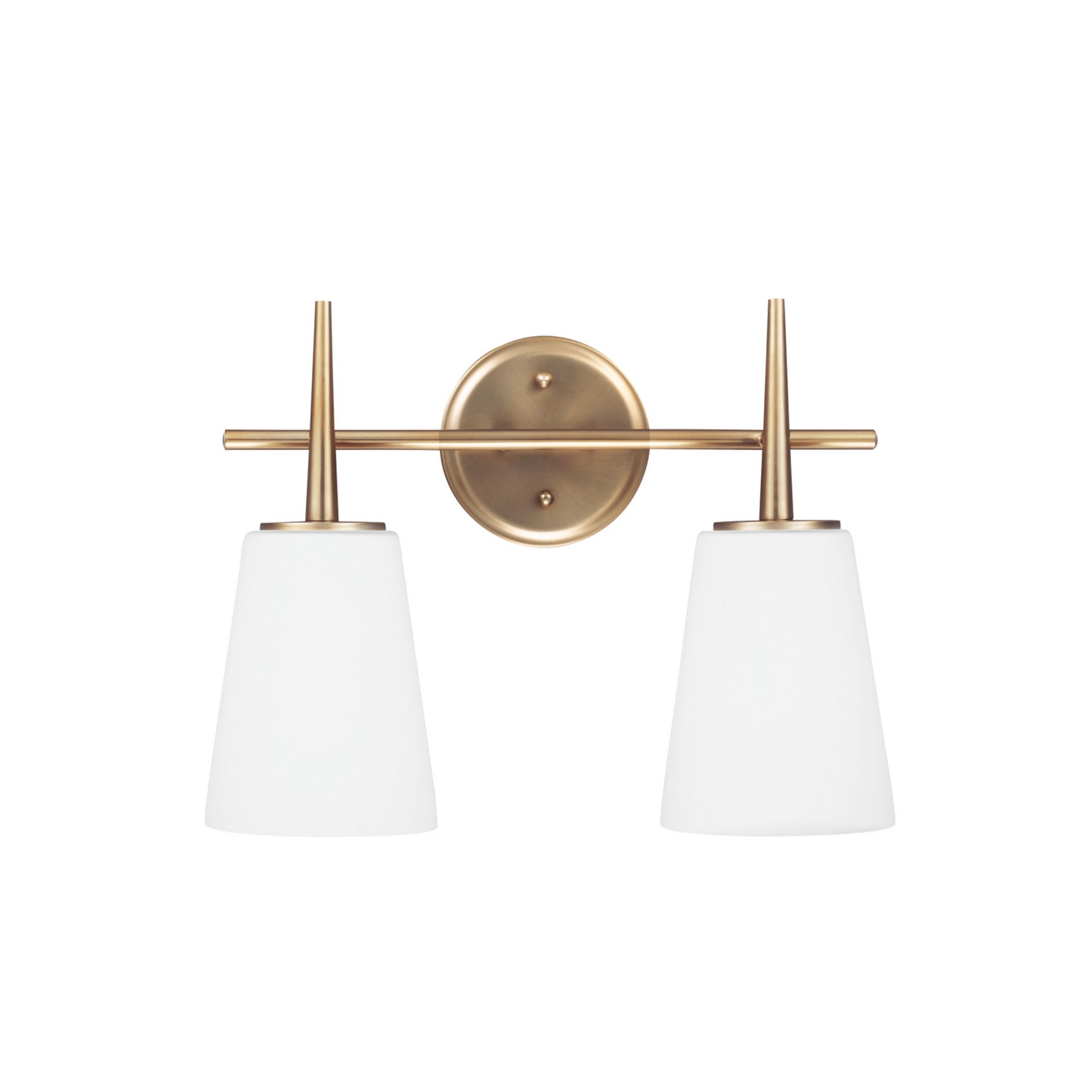 Driscoll 16" 2-Light Bathroom Vanity, Satin Brass Finish - Bees Lighting