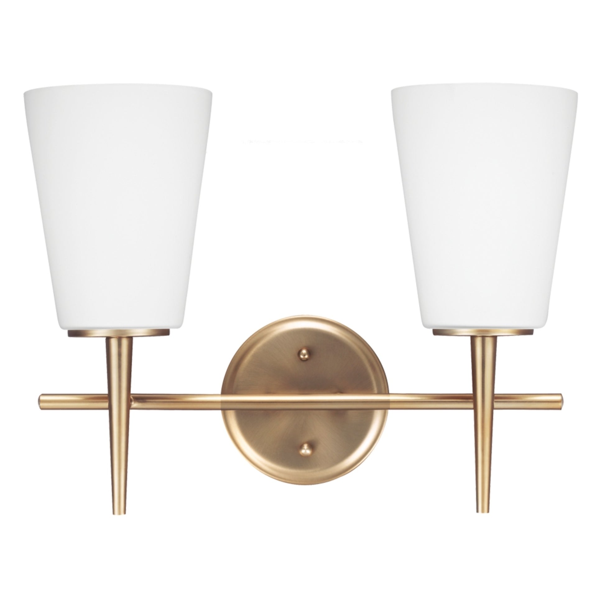 Driscoll 16" 2-Light Bathroom Vanity, Satin Brass Finish - Bees Lighting