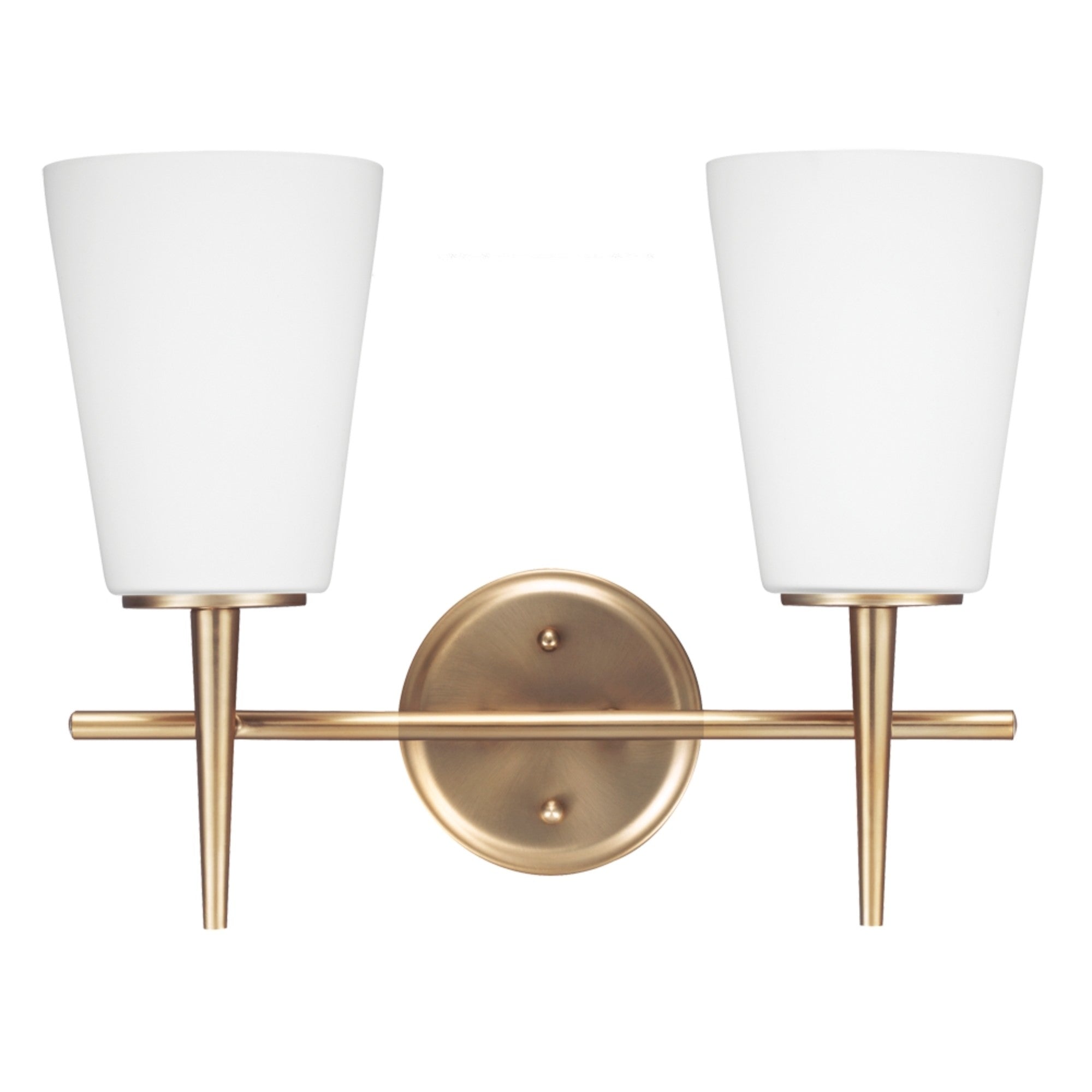 Driscoll 16" 2-Light Bathroom Vanity, Satin Brass Finish - Bees Lighting