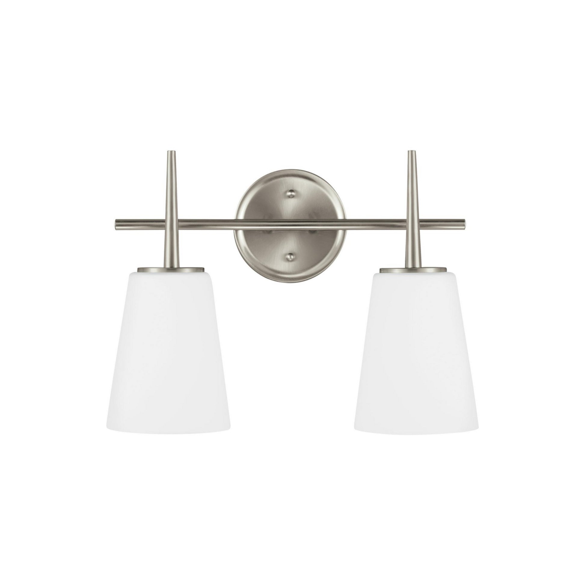 Driscoll 16" 2-Light Bathroom Vanity, Brushed Nickel Finish - Bees Lighting