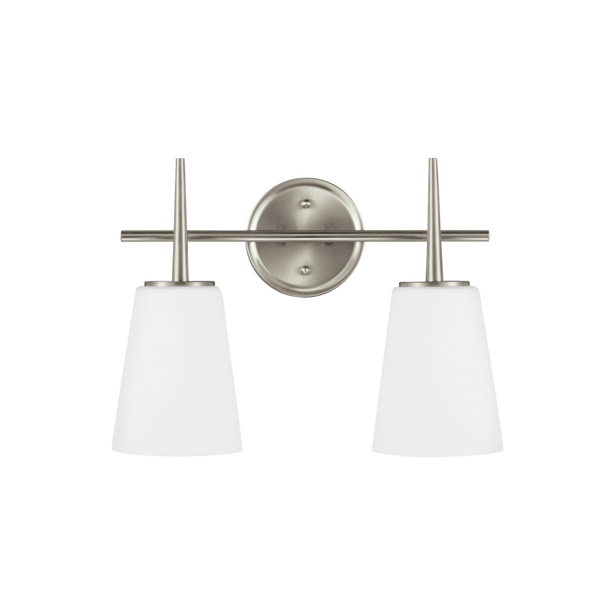 Driscoll 16" 2-Light Bathroom Vanity, Brushed Nickel Finish - Bees Lighting
